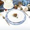 50Pcs Blue Floral Paper Placemats Chinoiserie Round Disposable Place Mats Blue Flower Banquet 13 Inch Paper Cutouts for Hanukkah Table Setting Wedding Birthday Party Supplies (Blue)